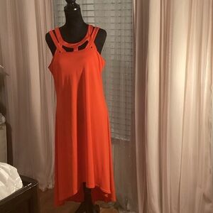 Cupio Vibrant Orange High Low Dress